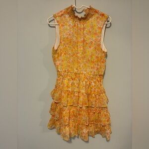 Floral Sleeveless Ruffle Dress